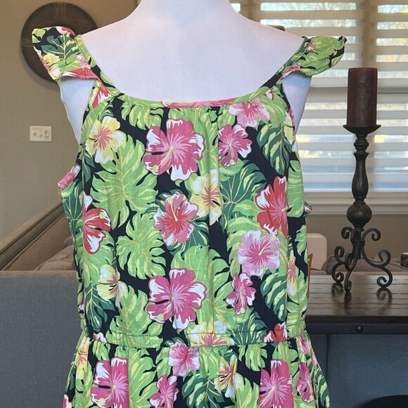 NWT $75 Gymboree Tropical Flutter Linen Dress Adult Women's XXL Aloha Tidal - Picture 4 of 16